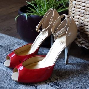 Ivanka Trump cream/red heels